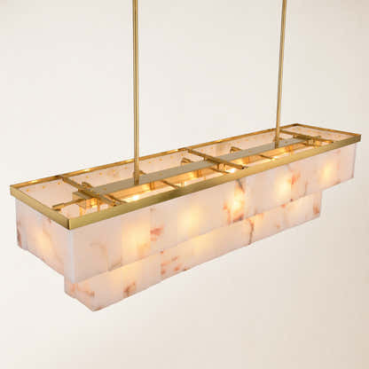Solmare Alabaster Rectangular Chandelier 55"W