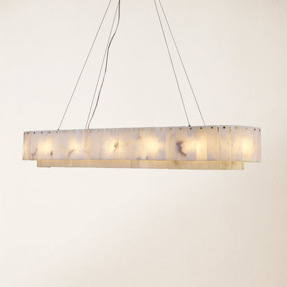 Sawyer Alabaster Rectangle Chandelier 137cm L