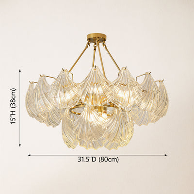 Marivelle Shell Glass Round Chandelier