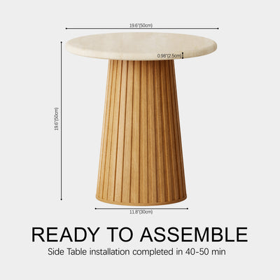 Emery Sintered Stone Side Table 50cm W