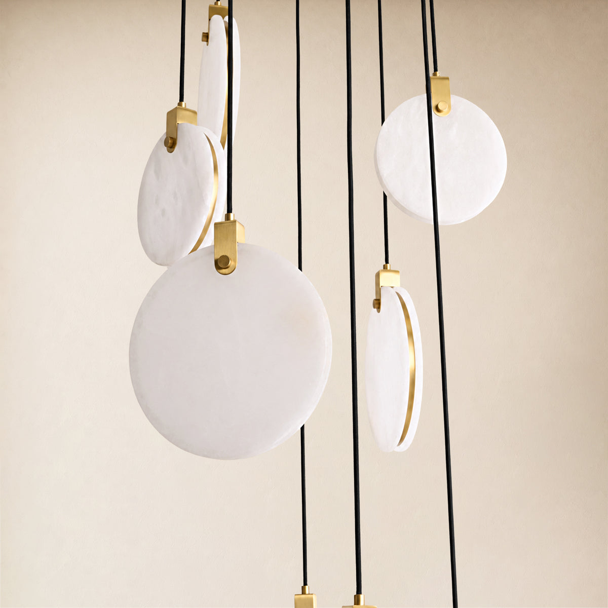 Orbelis Alabaster Round Multi-Light Chandelier 20"D