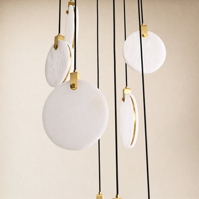 Orbelis Alabaster Round Multi-Light Chandelier 20"D