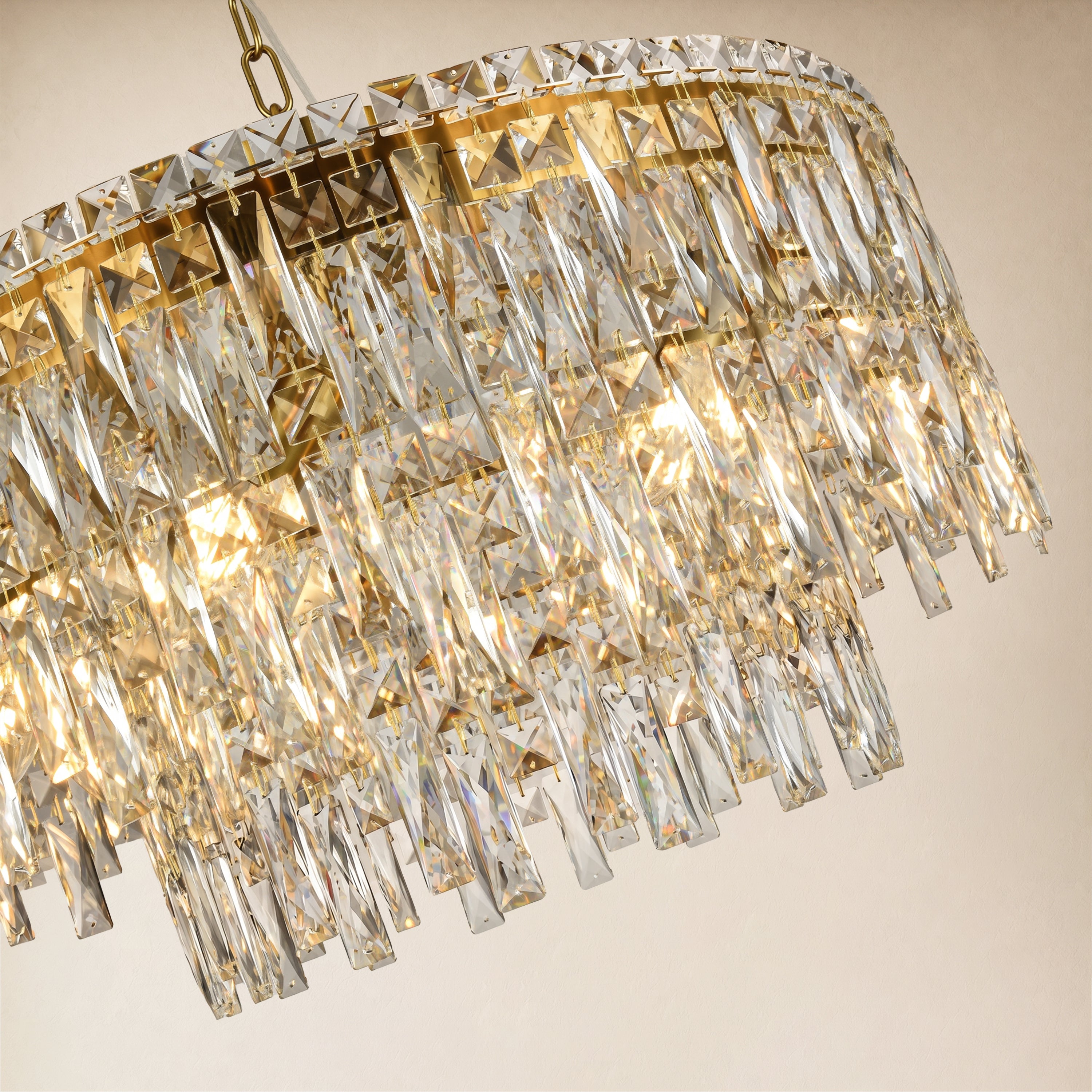 Lucentra Crystal Round Chandelier 24"W#Finish_Gold