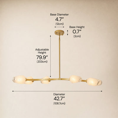 Solenne Cloud Glass Linear Chandelier 40"W
