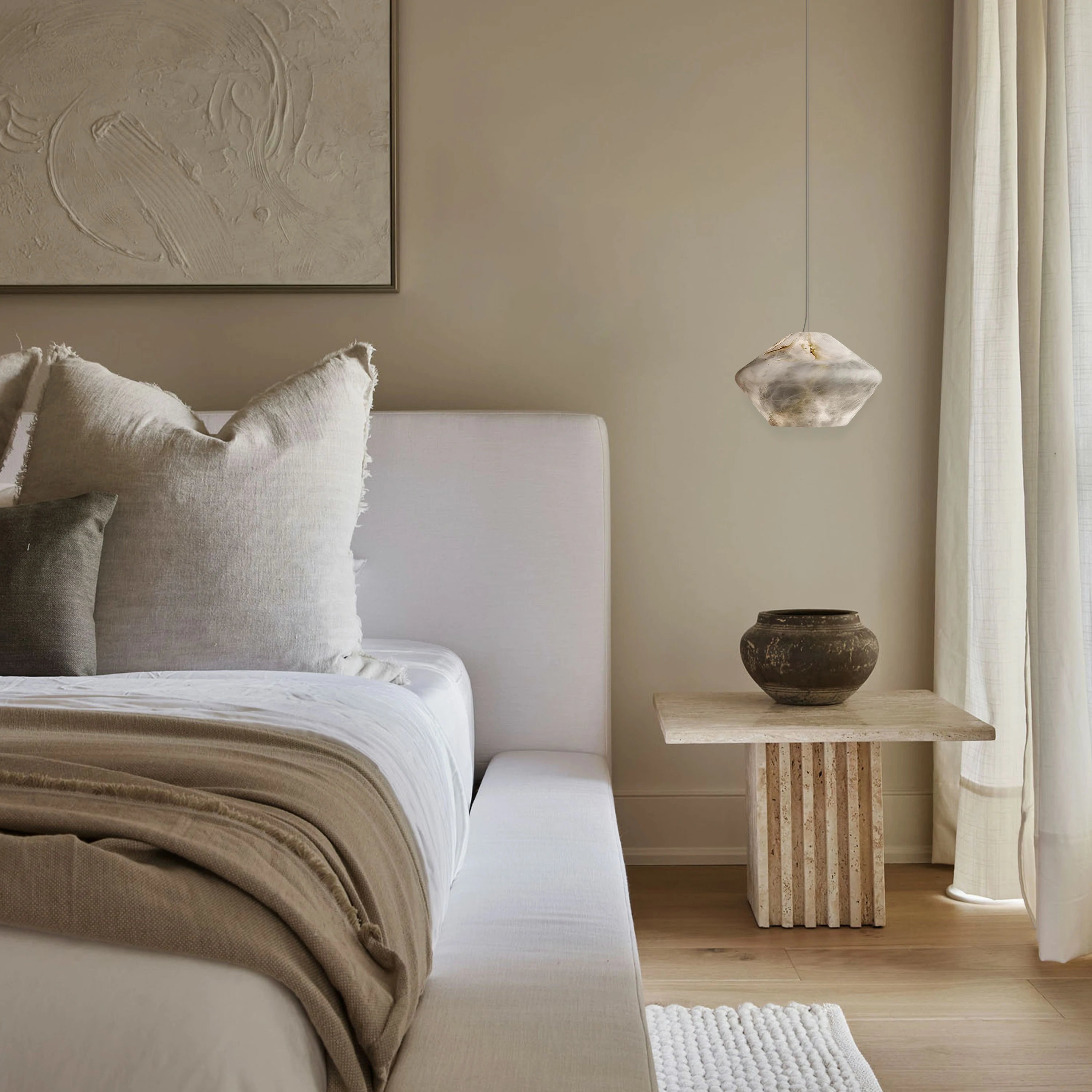 Dadaly Alabaster Popular Small Art Pendant Light 26cm W