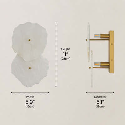 Moira Alabaster 2 Lights Wall Sconce