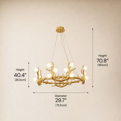 Cervia Antler Branch Chandelier 30"D