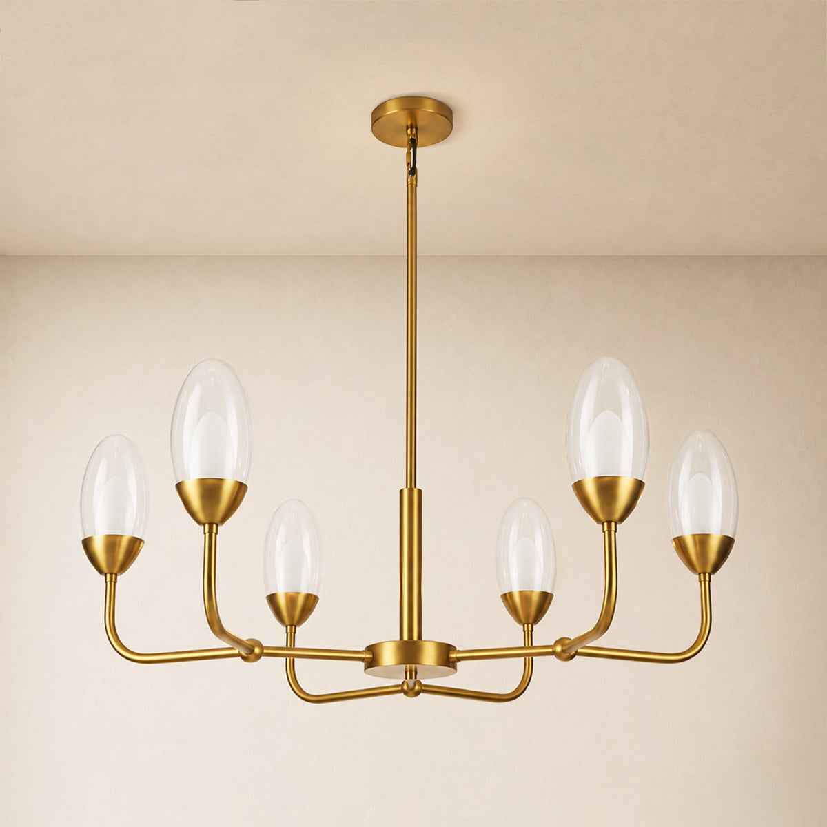 Cressa Oval Glass Round Chandelier 30"D