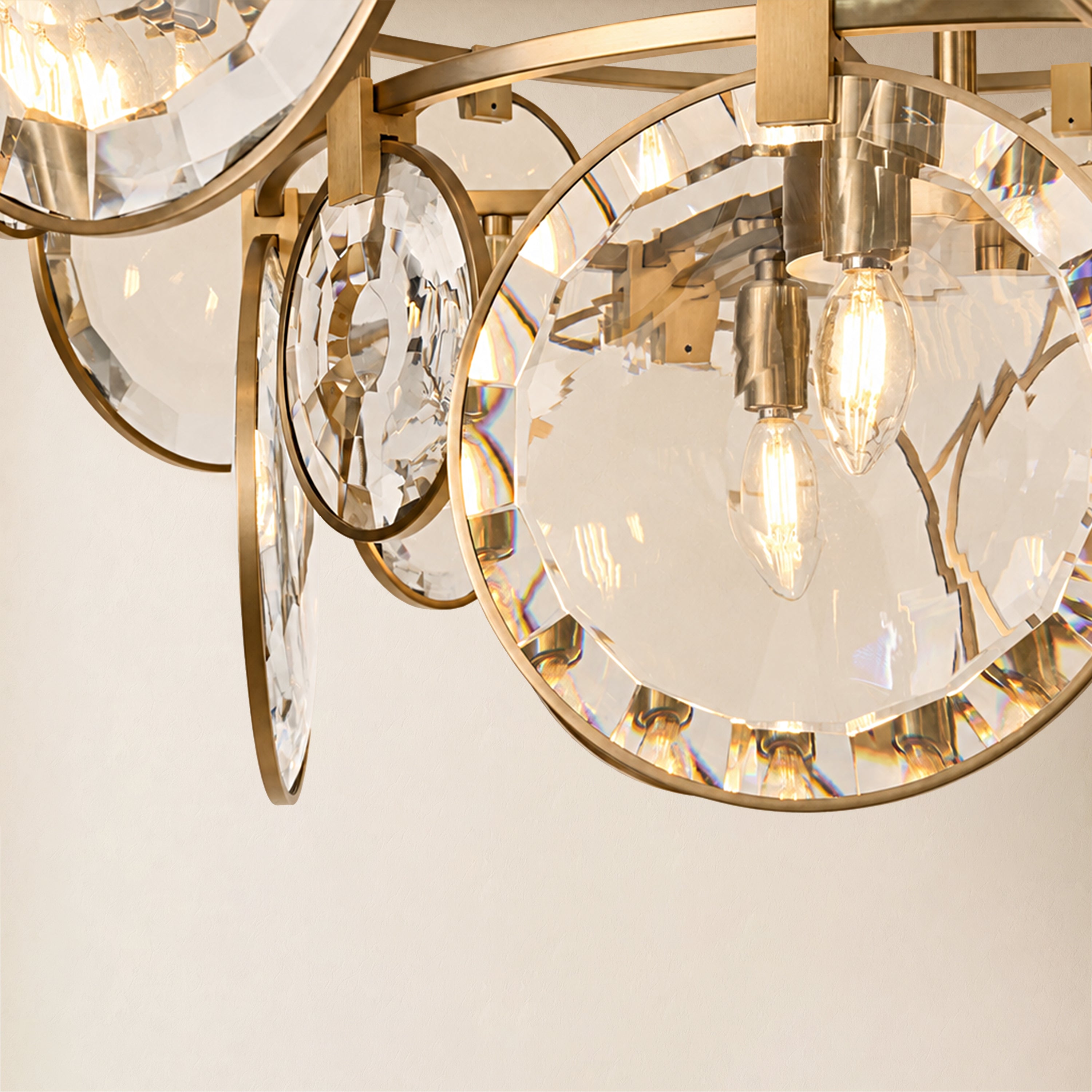 Lucentia Crystal Disc Round Chandelier 40"D