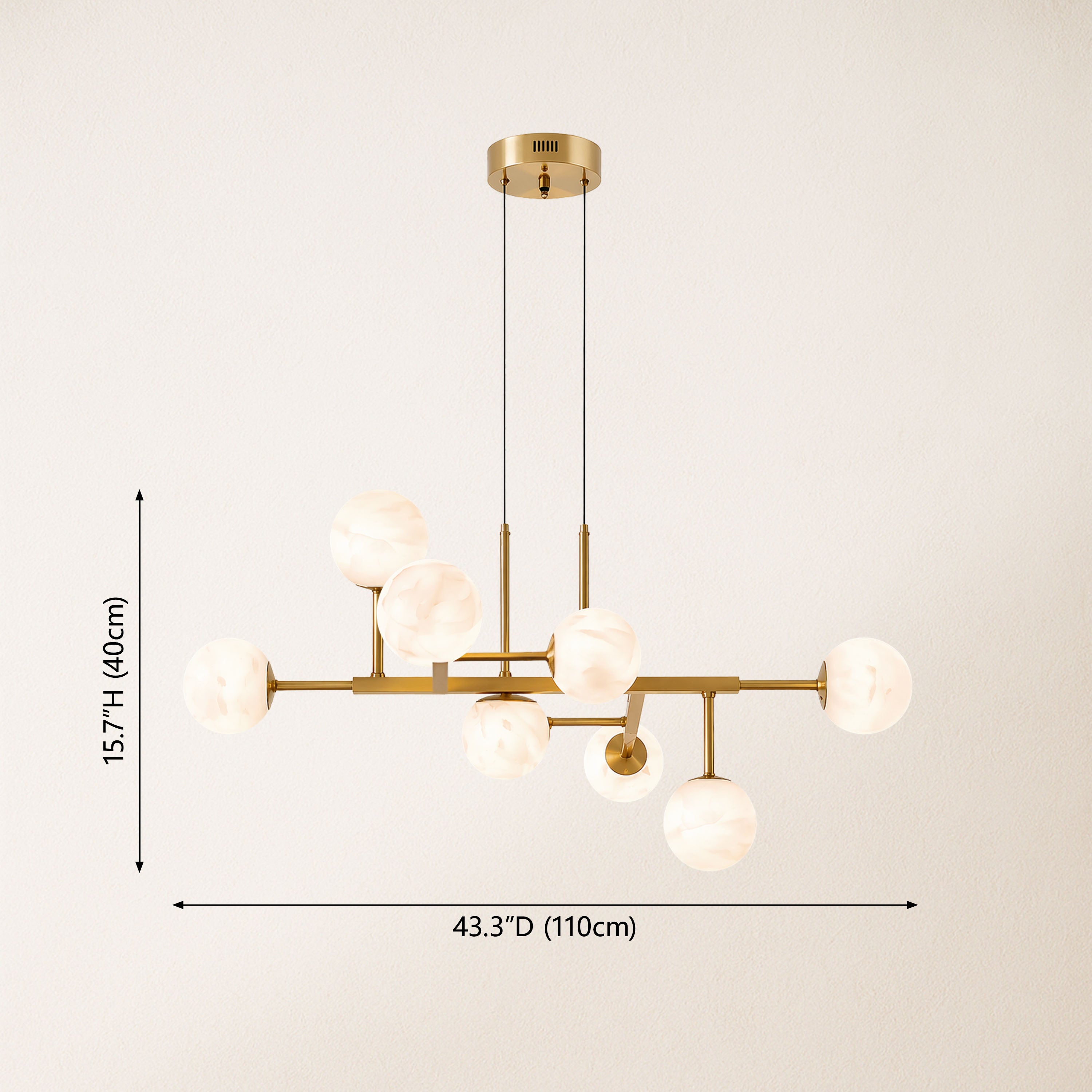 Velorium Alabaster Linear Chandelier