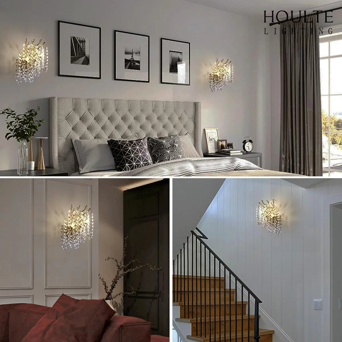 Lustre Branches Crystal Wall Sconce 25cm