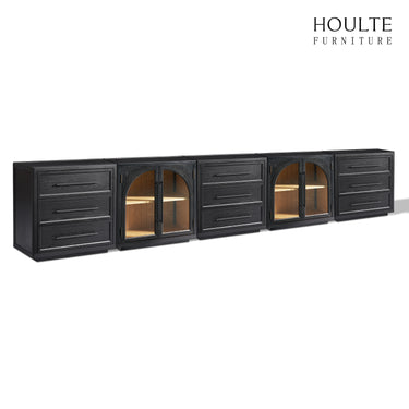 Alvar Arched 157.5″ Oak Modular Media Console(Set of 5)