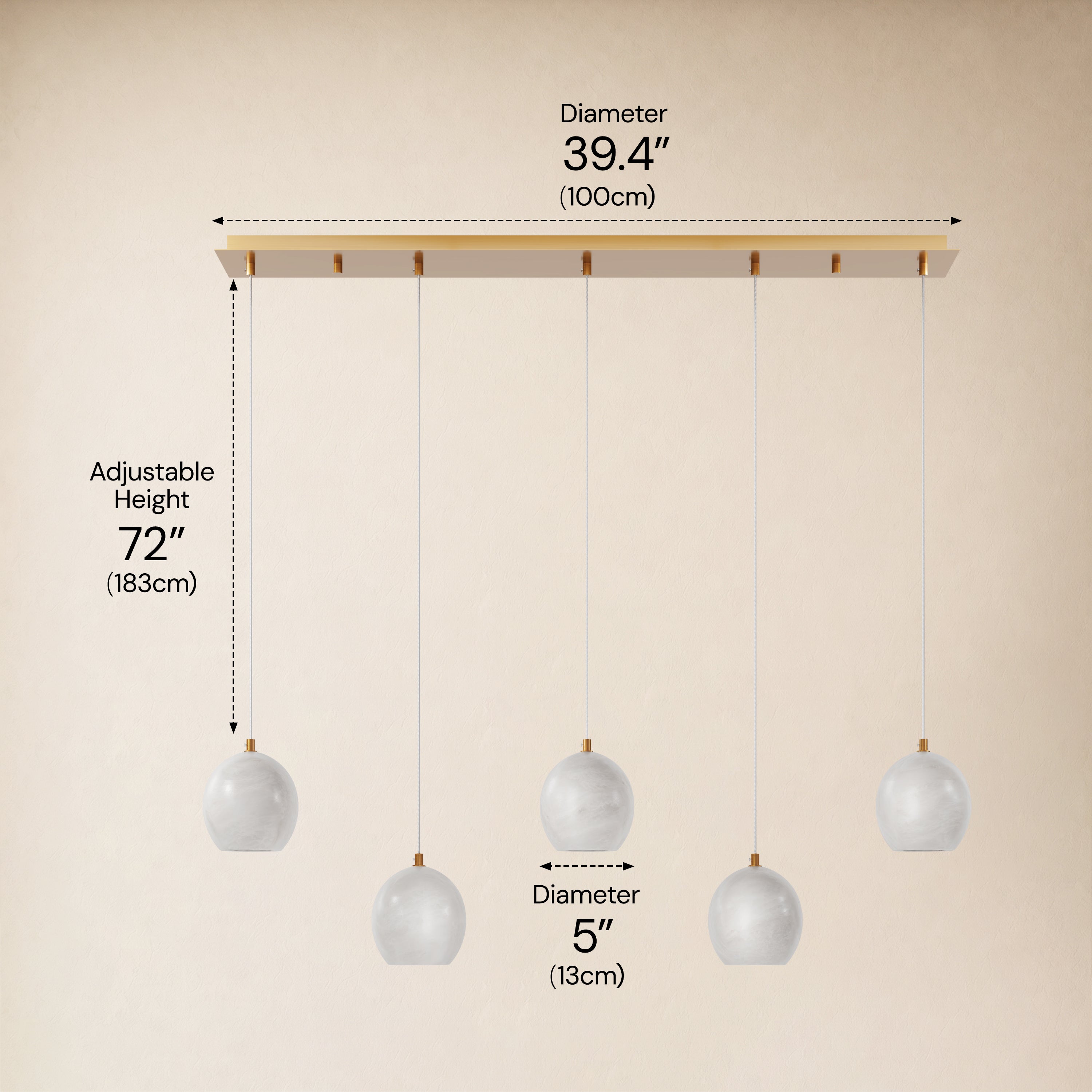 Quorvyn Resin Globe Linear Chandelier 