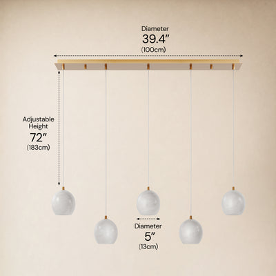 Quorvyn Resin Globe Linear Chandelier 