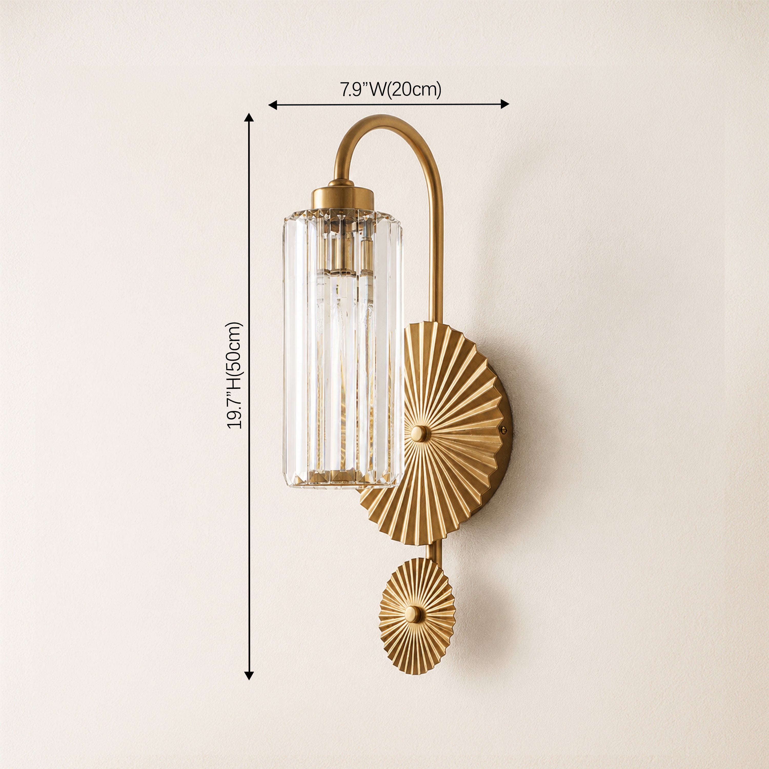 Plicate Crystal Wall Sconce