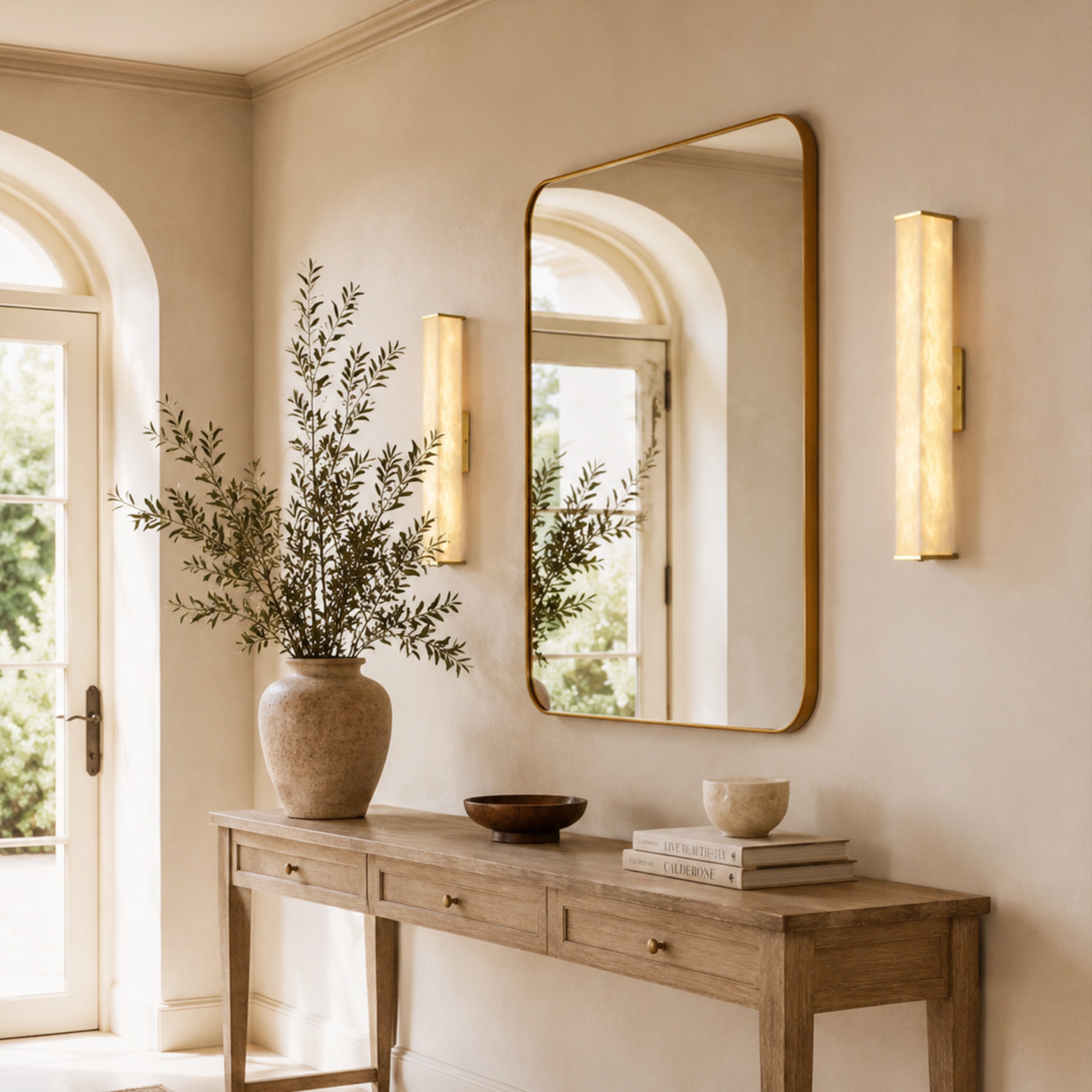 Valoria Alabaster Rectangular Wall Sconce