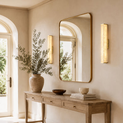 Valoria Alabaster Rectangular Wall Sconce