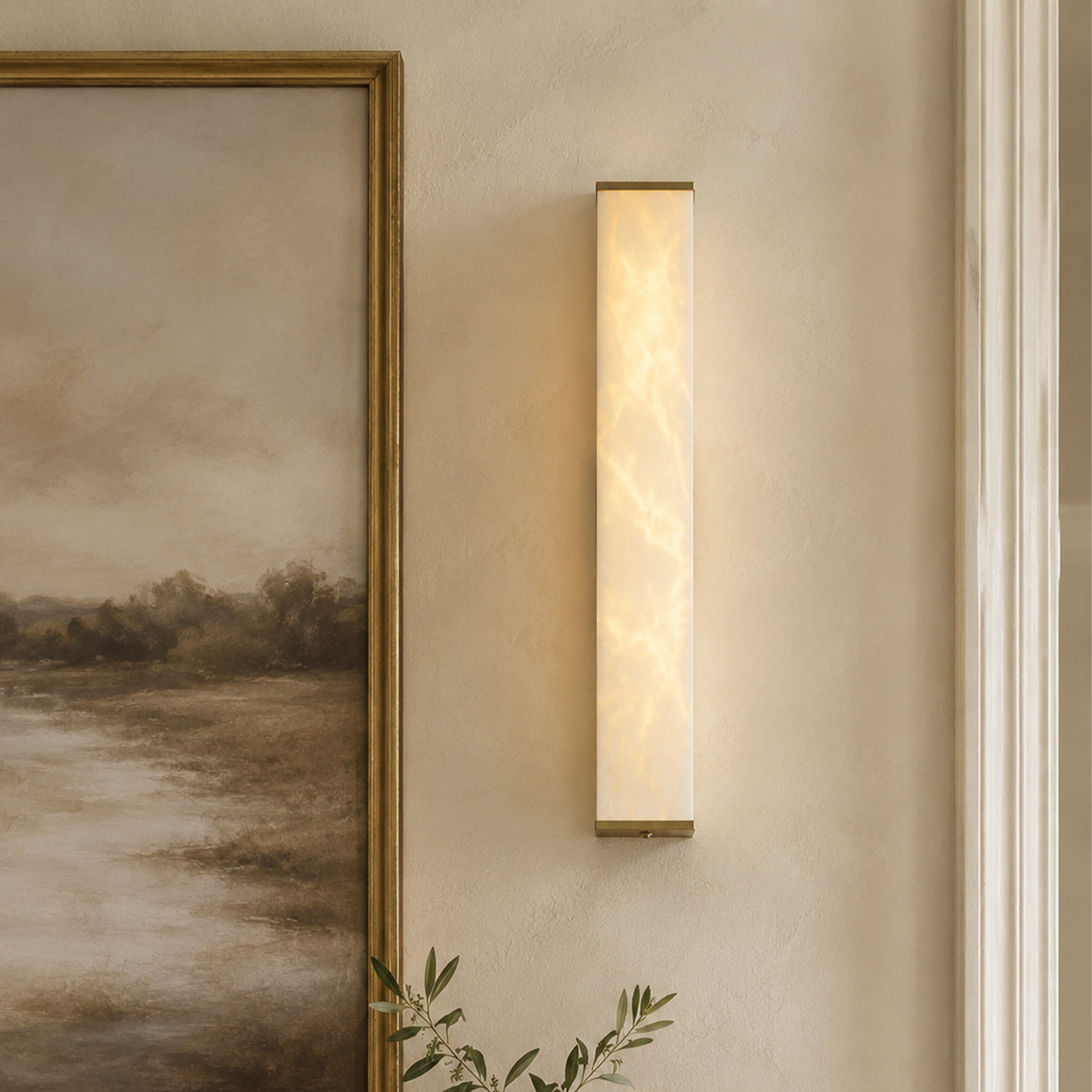 Valoria Alabaster Rectangular Wall Sconce