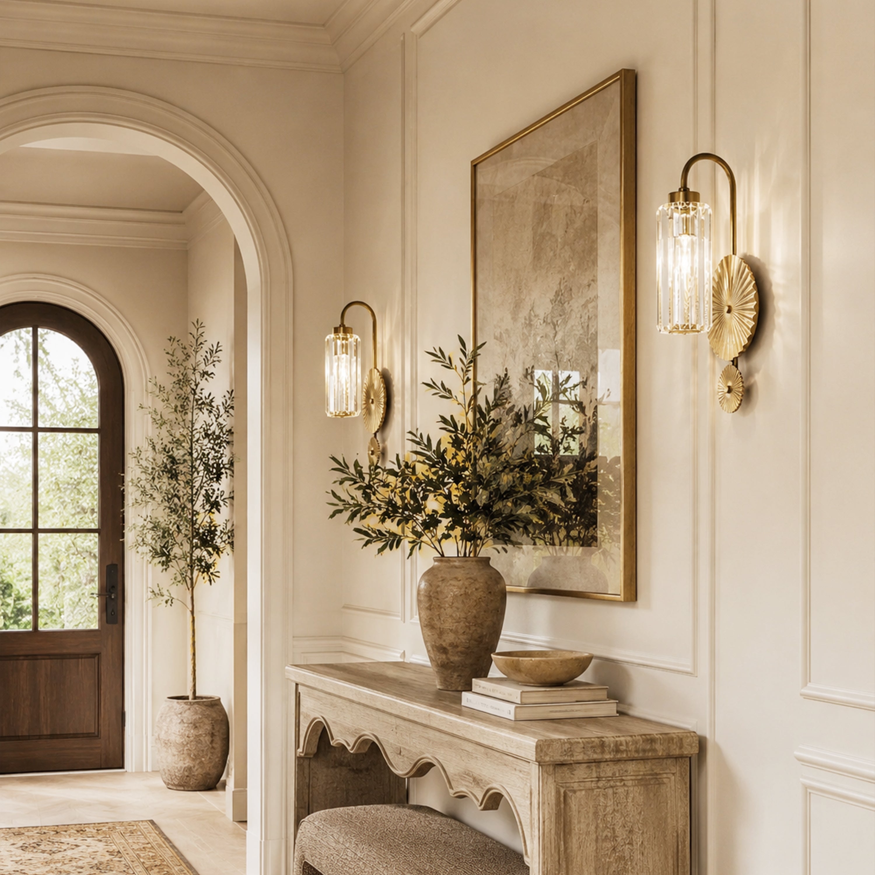 Plicate Crystal Wall Sconce
