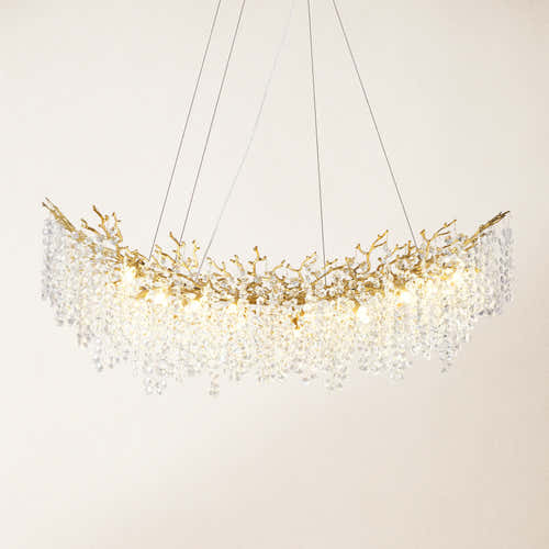 Lustre Branches Crystal Rectangular Chandelier 140cm W