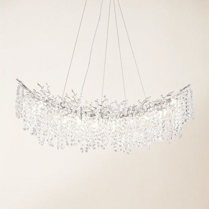Lustre Branches Crystal Rectangular Chandelier 140cm W