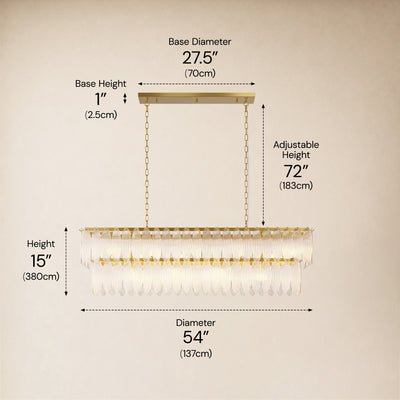 Ardelyne Crystal Leaf Linear Chandelier 48"-60"D 