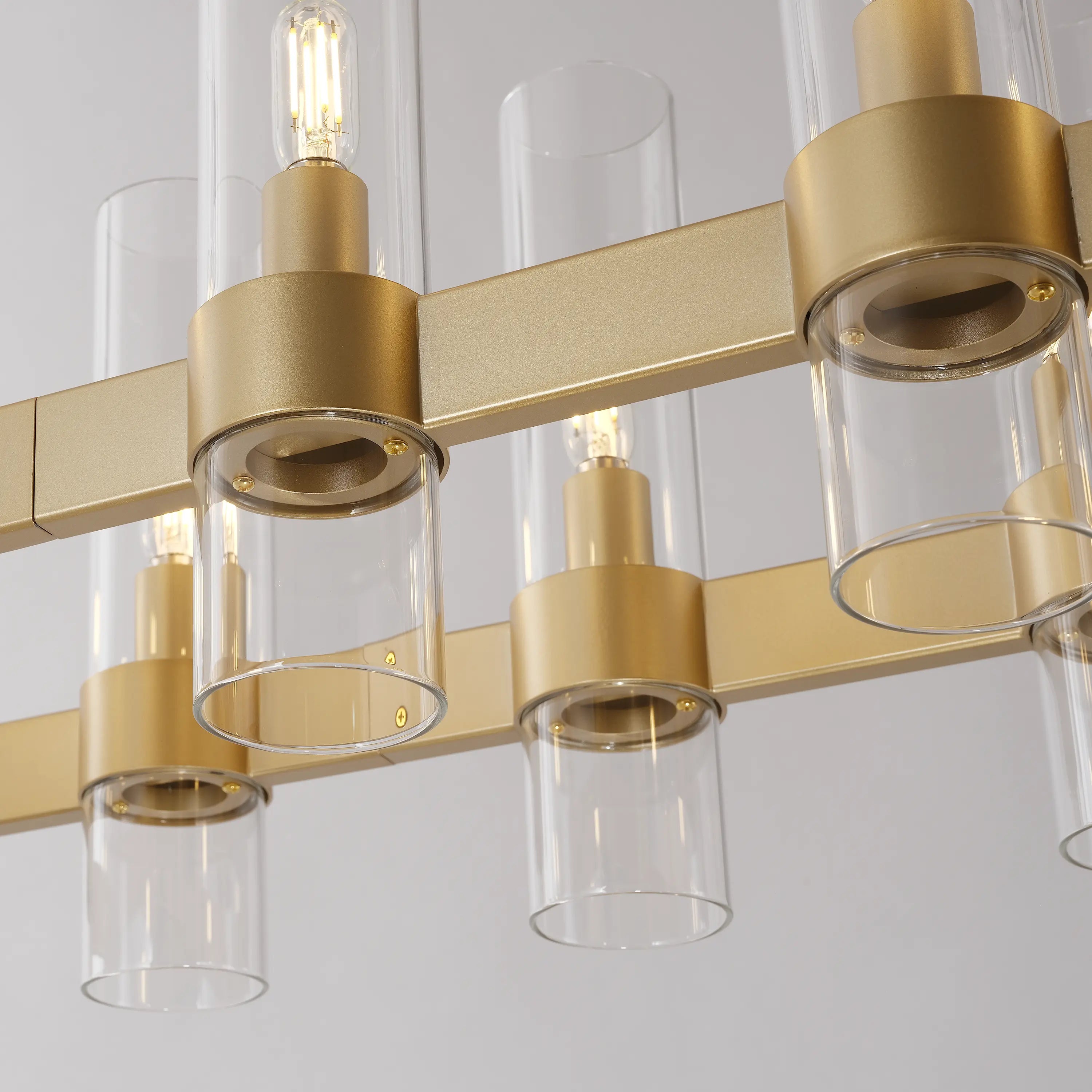 Cylora Glass Tube Rectangular Chandelier 137cm