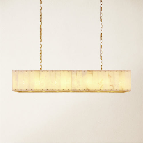 Nivislight Alabaster Rectangular Chandelier 140cm