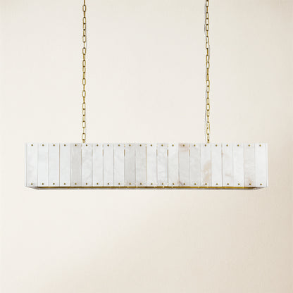 Nivislight Alabaster Rectangular Chandelier 140cm