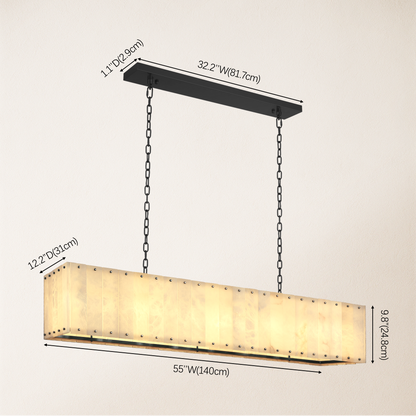 Nivislight Alabaster Rectangular Chandelier 140cm