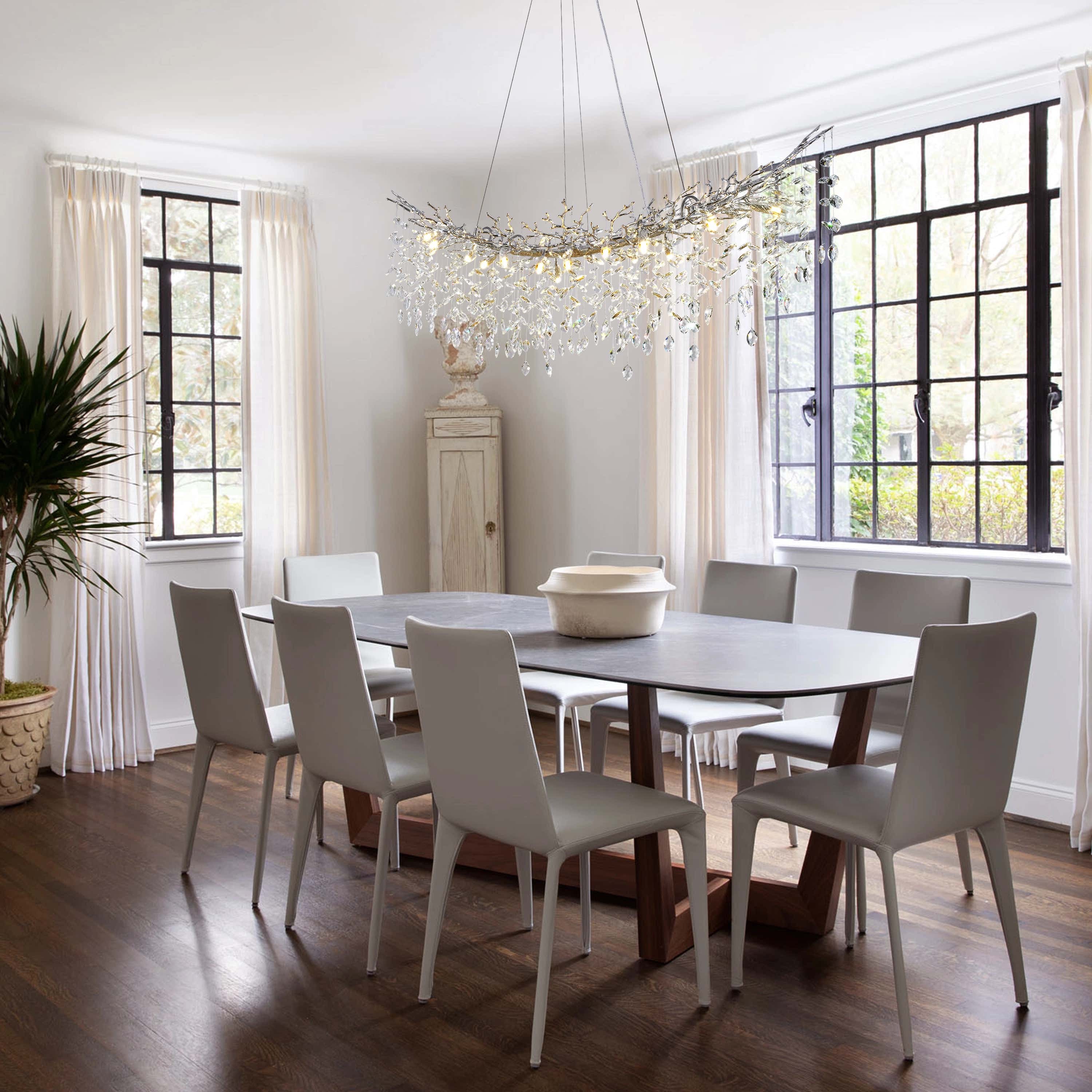 Frostleaf Crystal Cascade Tree Branch Linear Chandelier 140cm