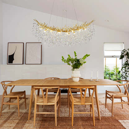 Frostleaf Crystal Cascade Tree Branch Linear Chandelier 140cm