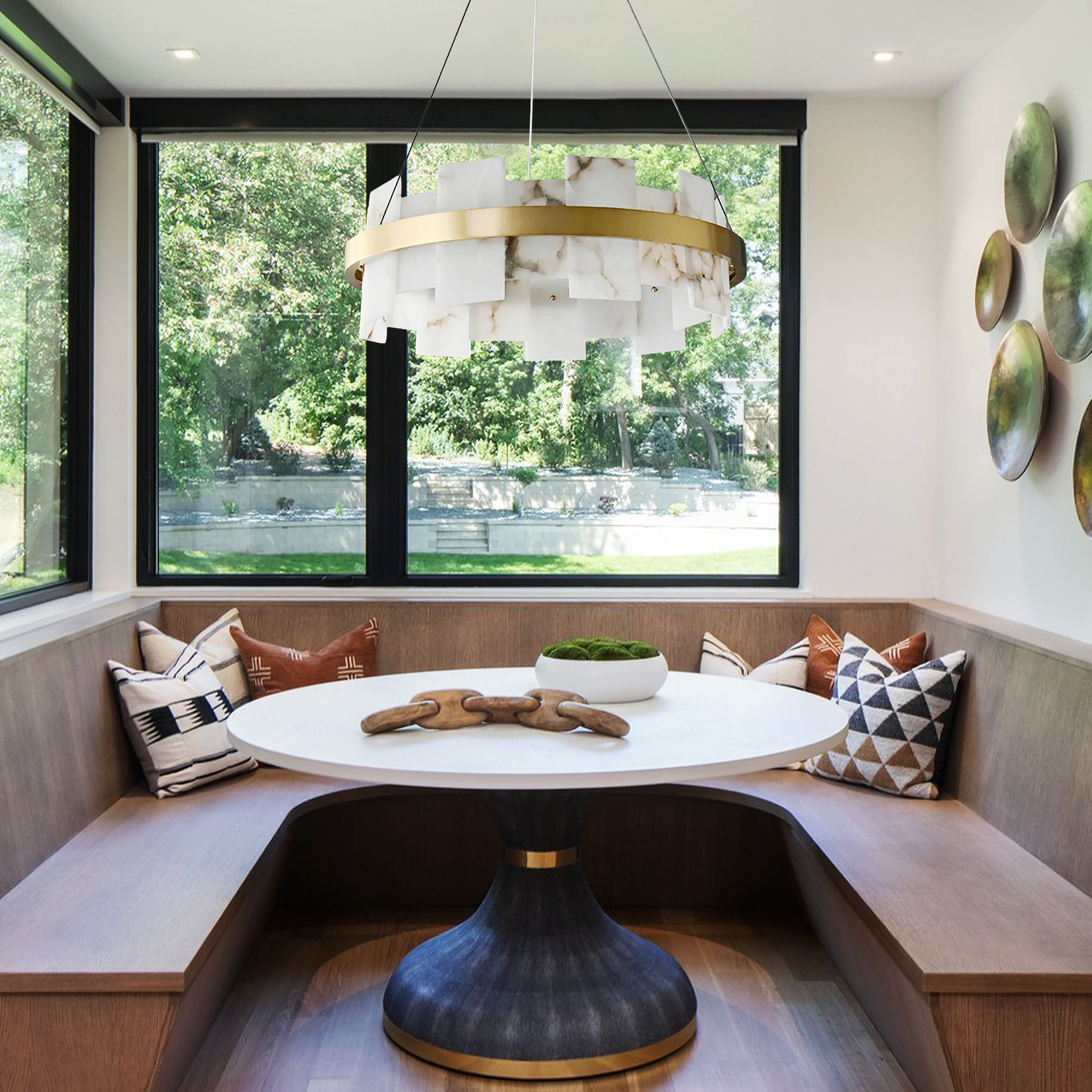 Calia Halo Alabaster Round Chandelier