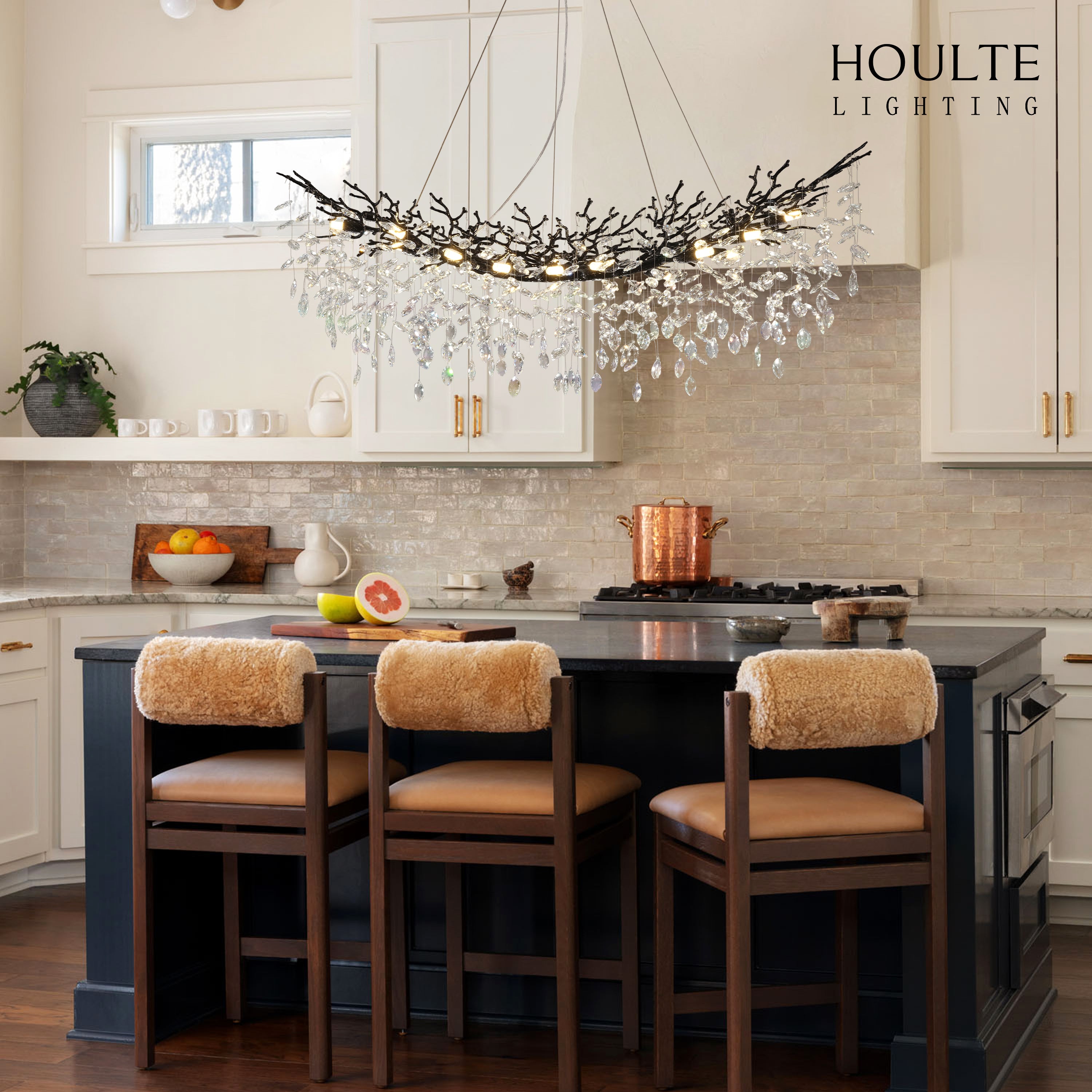 Frostleaf Crystal Cascade Tree Branch Linear Chandelier 140cm