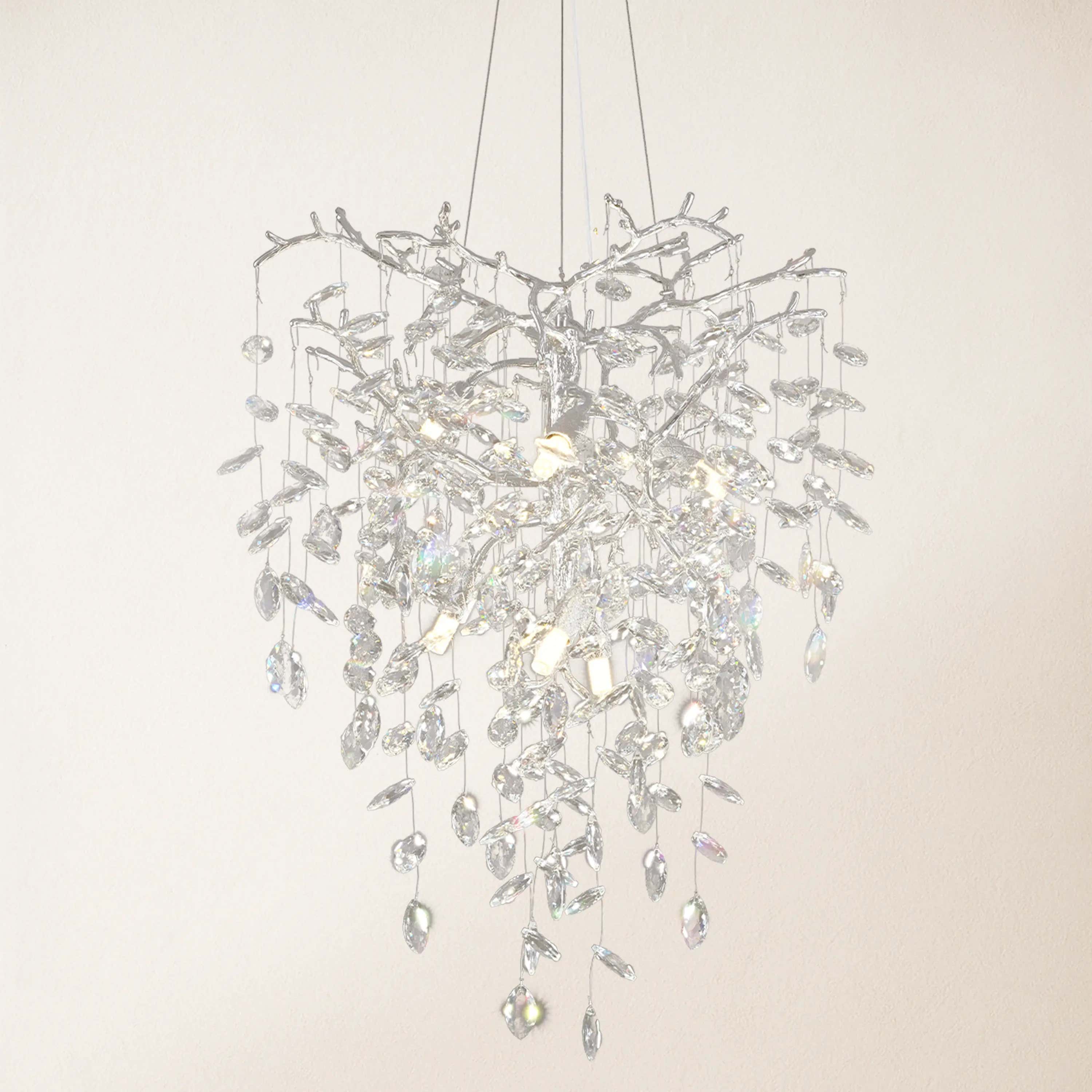 Frostleaf Crystal Grand Cascade Branches Chandelier 53cm D