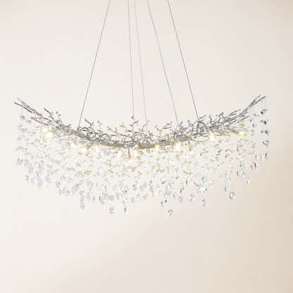 Frostleaf Crystal Cascade Tree Branch Linear Chandelier 140cm