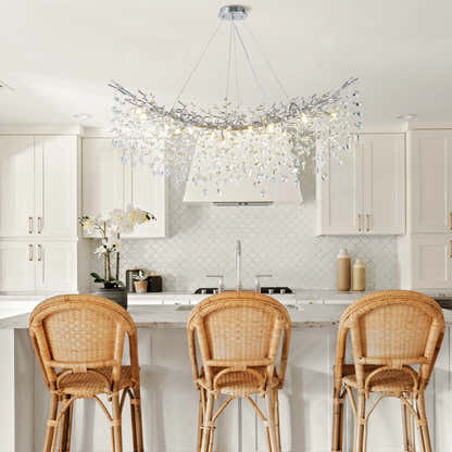 Frostleaf Crystal Cascade Tree Branch Linear Chandelier 140cm