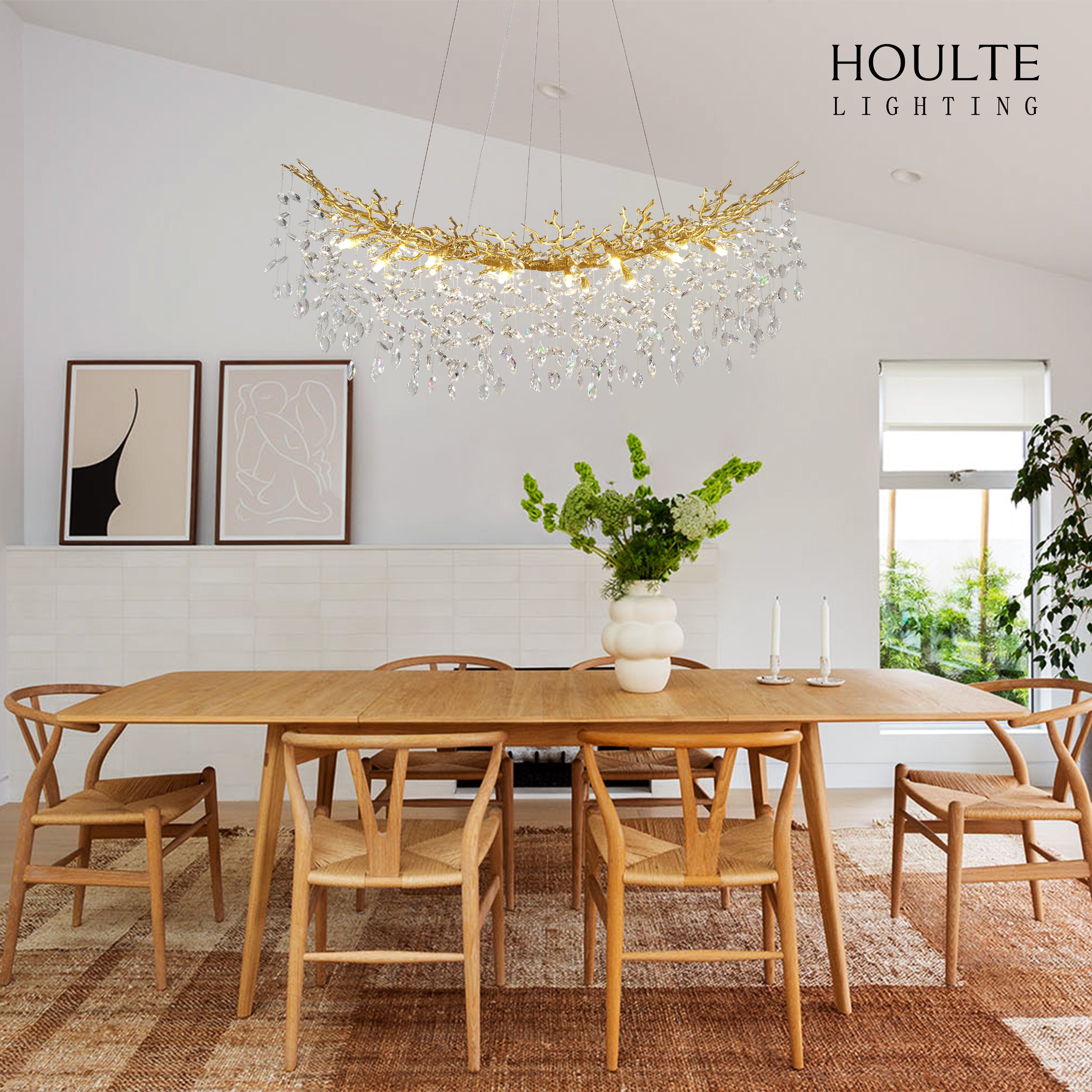Frostleaf Crystal Cascade Tree Branch Linear Chandelier 140cm