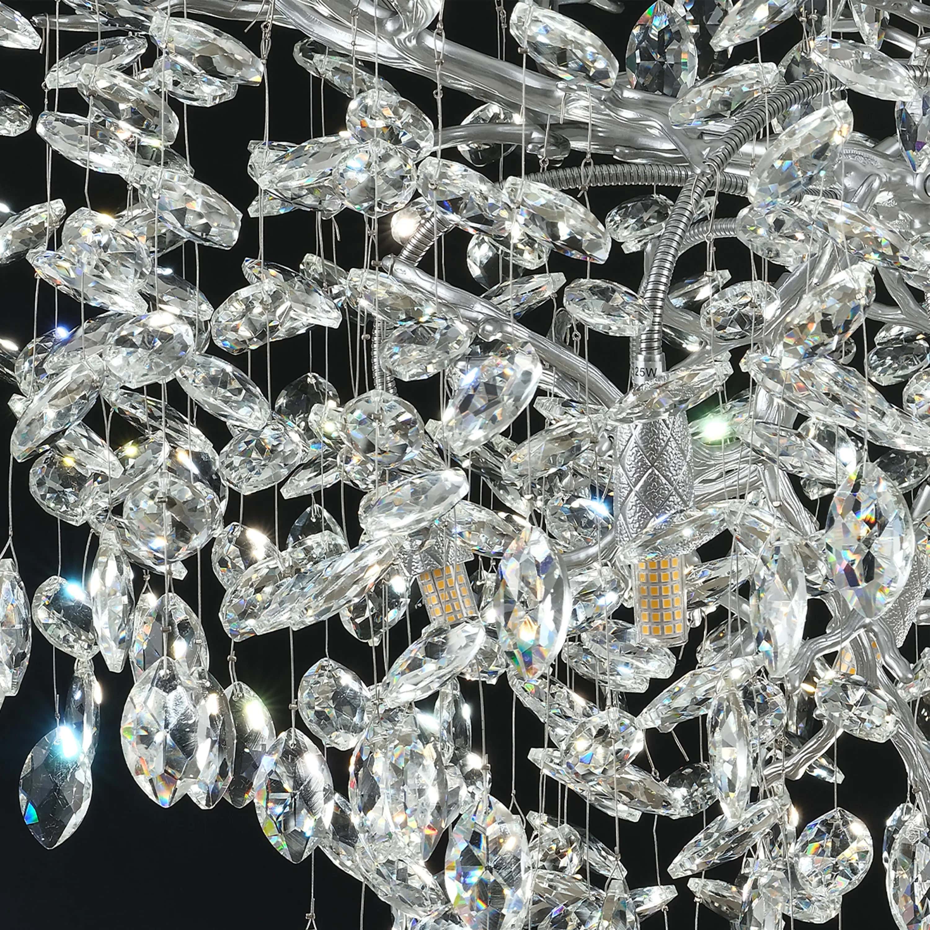 Frostleaf Crystal Grand Cascade Branches Chandelier 53cm D