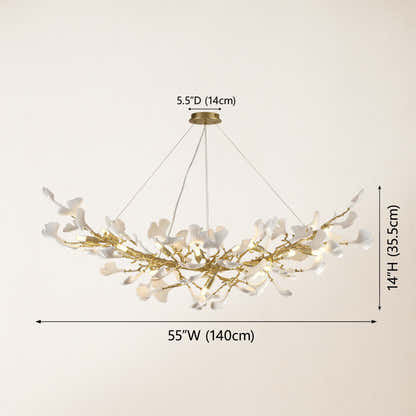 Twilight Branches Ceramic Glow Rectangular Chandelier 140cm L