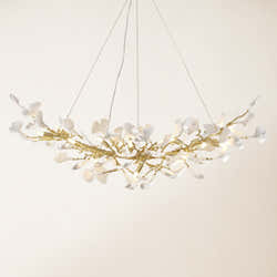 Twilight Branches Ceramic Glow Rectangular Chandelier 140cm L