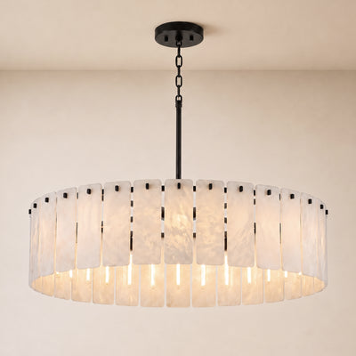 Lunara Alabaster Round Customize Chandelier 48"D 59"D