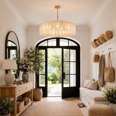 Lunara Alabaster Round Customize Chandelier 48"D 59"D