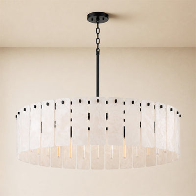 Lunara Alabaster Round Customize Chandelier 48"D 59"D
