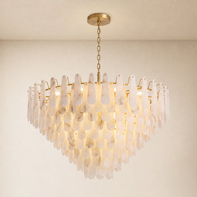 Caldera Alabaster Custom Round Chandelier 48"D 58"D