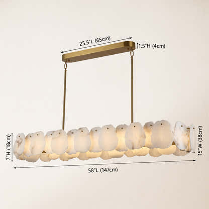Moira Alabaster Oval Chandelier 147cm W