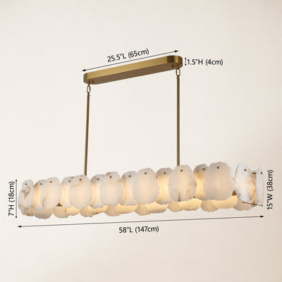 Moira Alabaster Oval Chandelier 147cm W