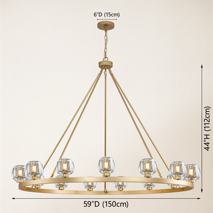 Vellum Round Chandelier 150cm D