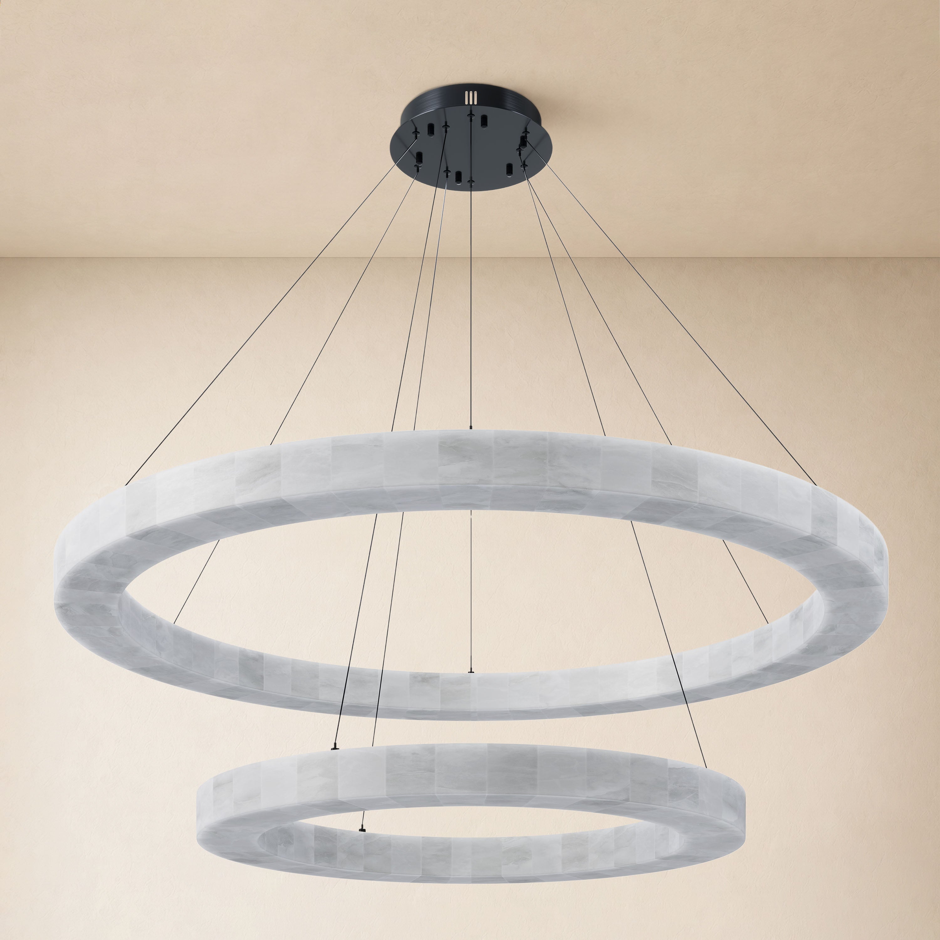 Soluna Alabaster 2 Tiered Custom Round Chandelier