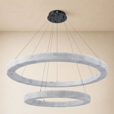 Soluna Alabaster 2 Tiered Custom Round Chandelier